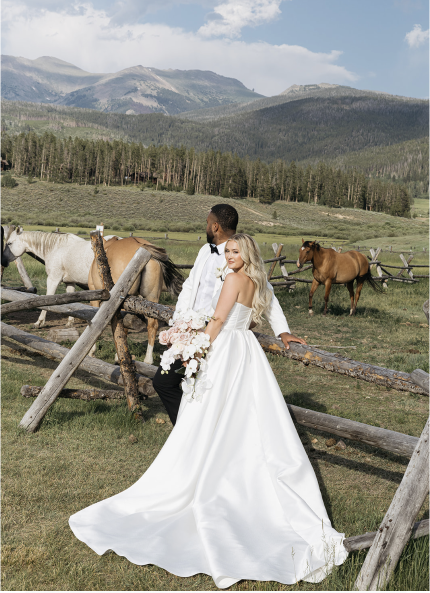 Bride and Groom Ranch Wedding